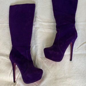 AMI Clubwear Purple Velvet Boots size 8